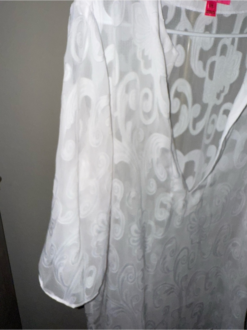 Lily Pulitzer Women’s White Sheer Swimsuit Cover-Up Tunic - Picture 3 of 4